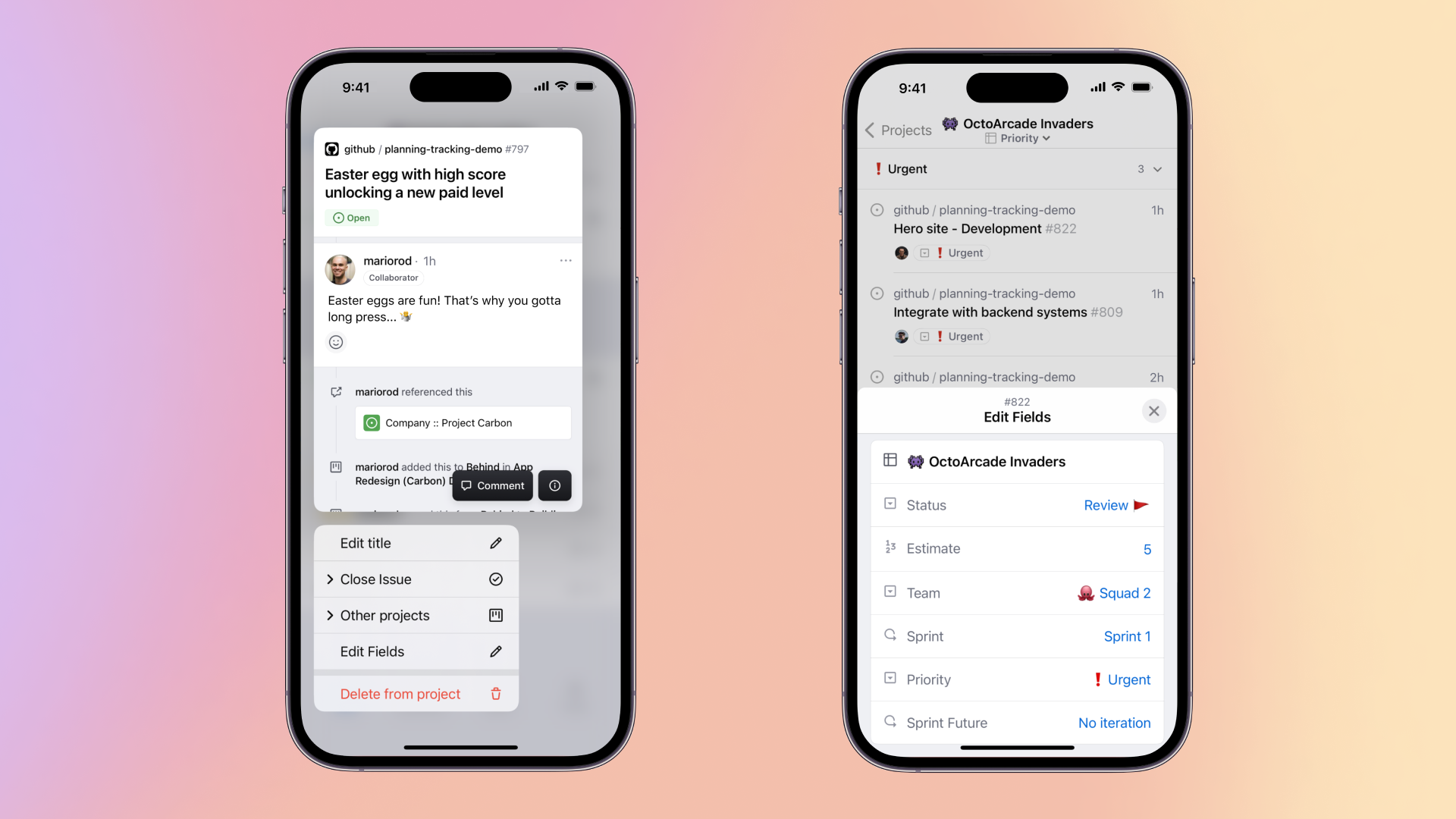 an image showing custom fields and quick actions to edit