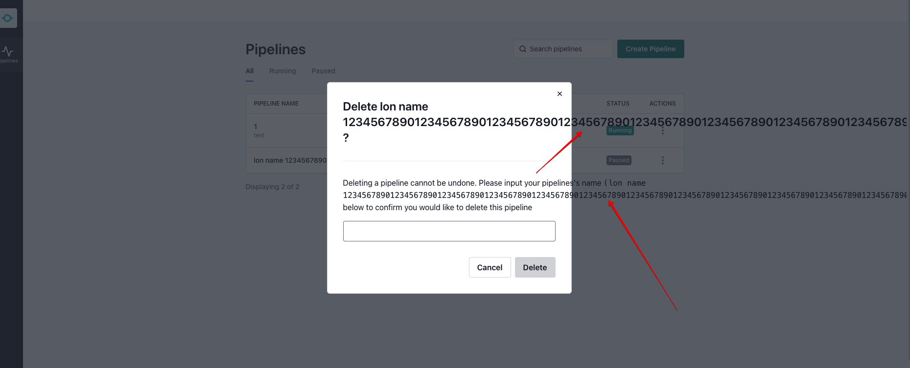 Reduce the number of enter characters for the name of connectors and