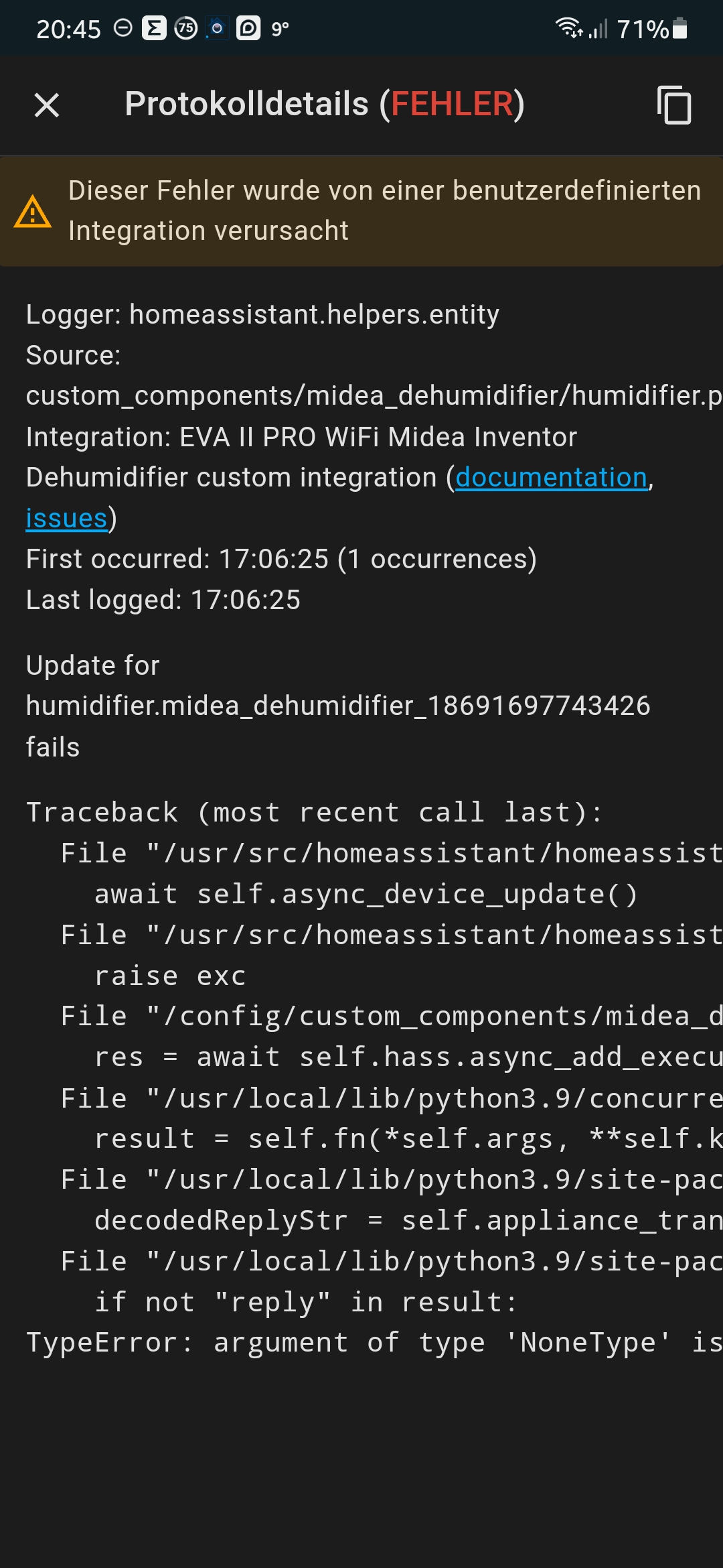 Sensor Problem 2022.4.1 · Issue #69727 · home-assistant/core · GitHub