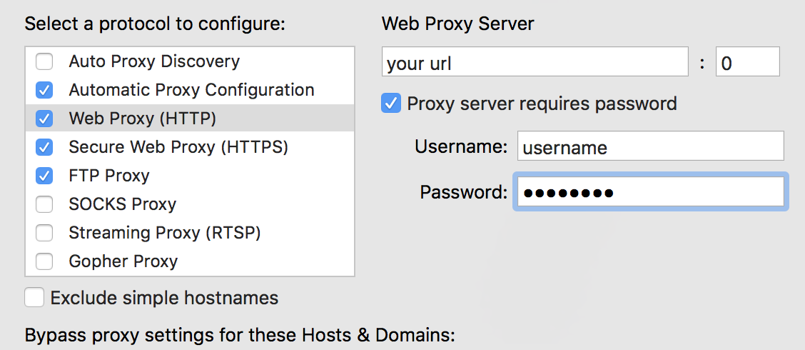 Configure Manual Proxy Mac