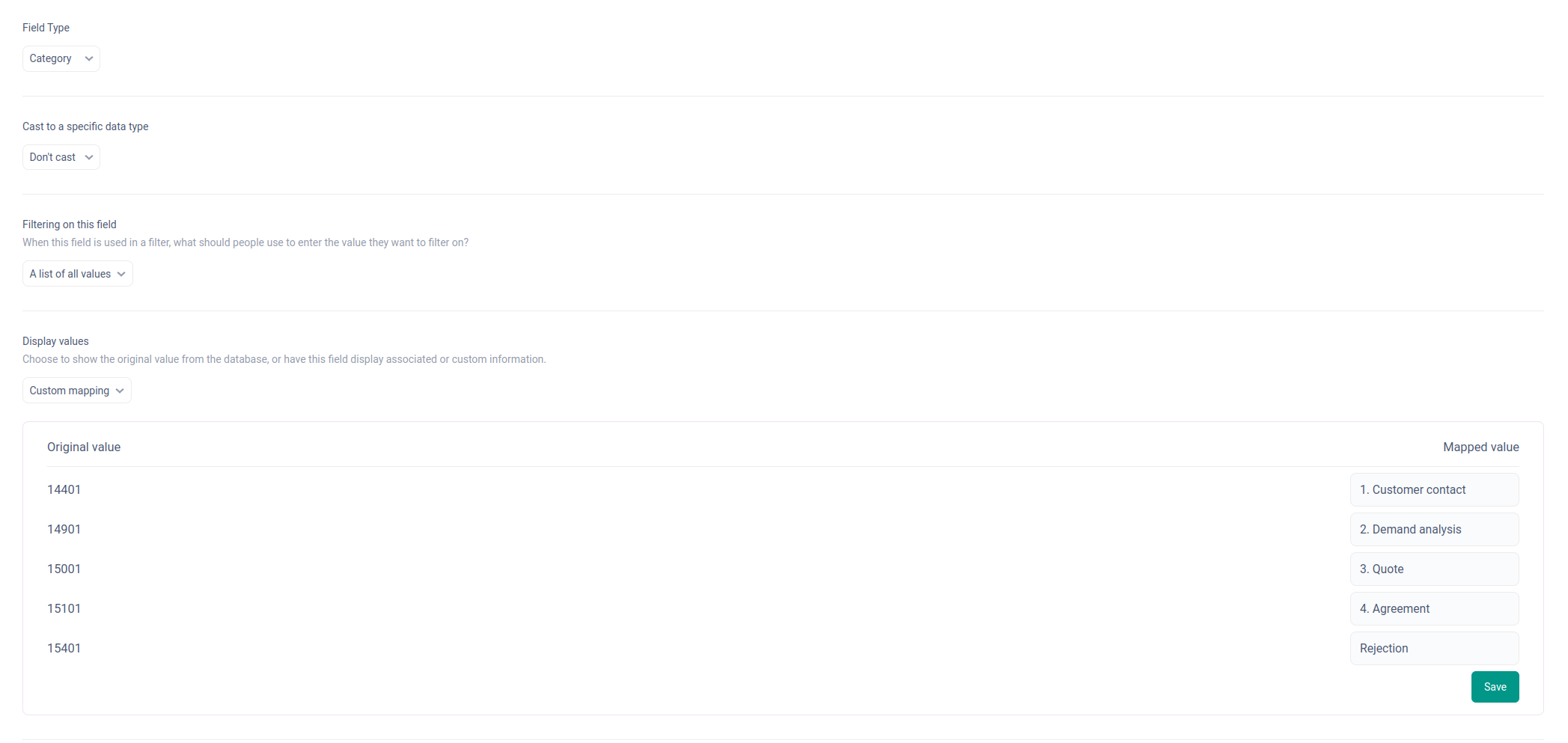 Custom mapping values aren't shown in filters · Issue #29481 · metabase ...