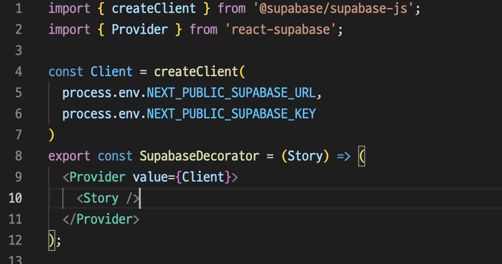How can I use decorator of supabase in storybook? · supabase ...