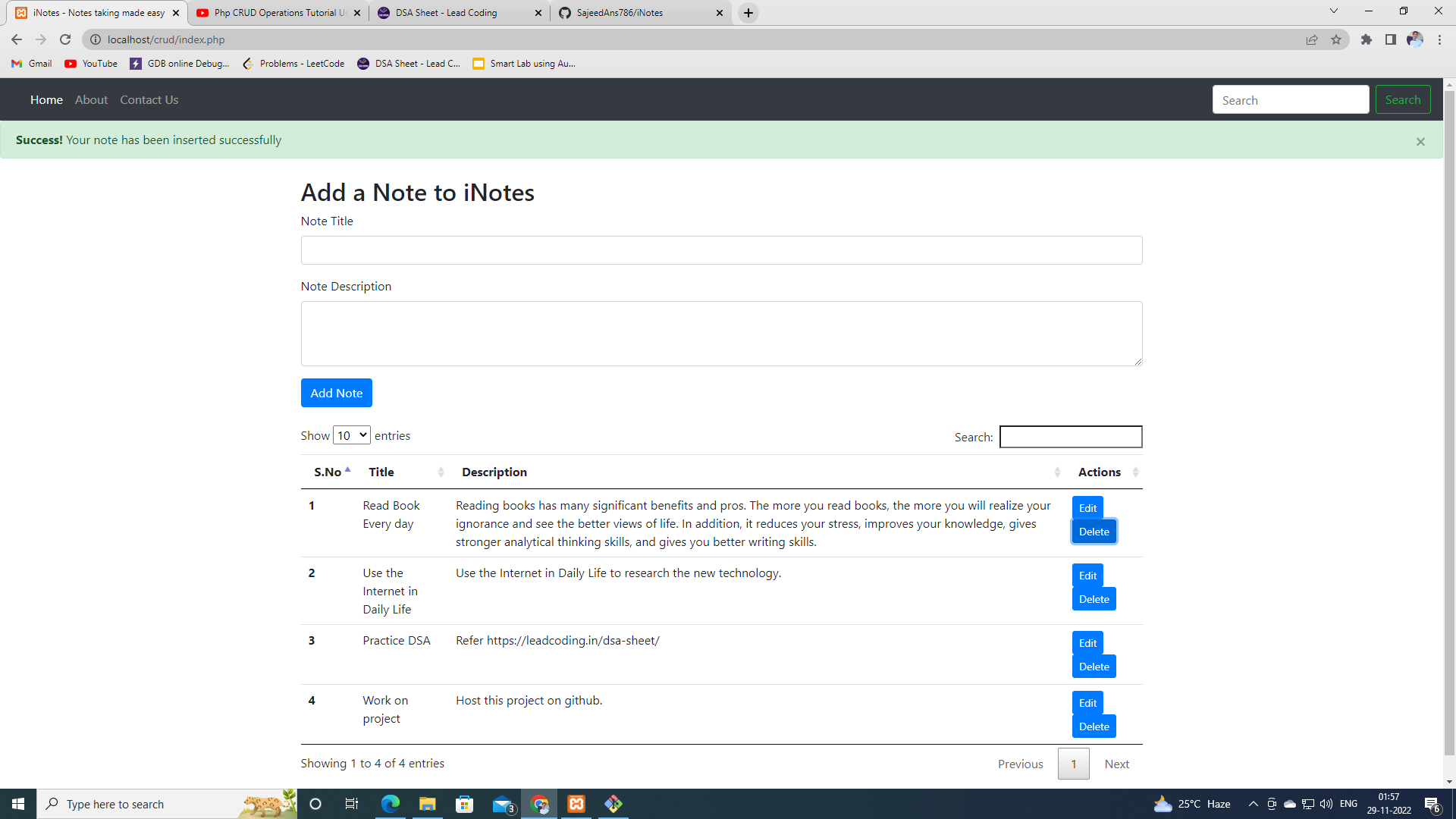 Inotes Png GitHub - SajeedAns786/iNotes: A CRUD Operation in PHP