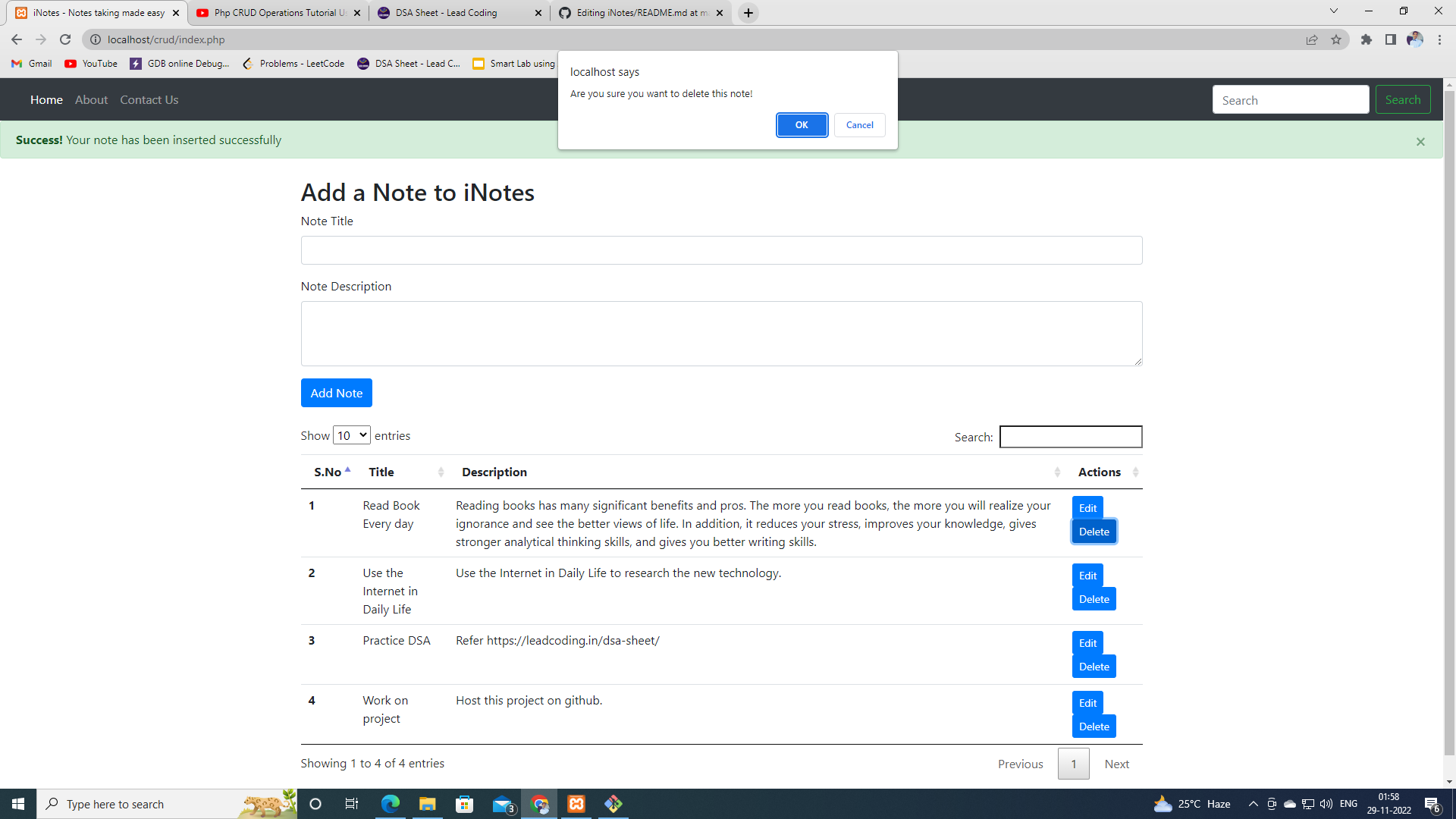Inotes Login GitHub - SajeedAns786/iNotes: A CRUD Operation in PHP