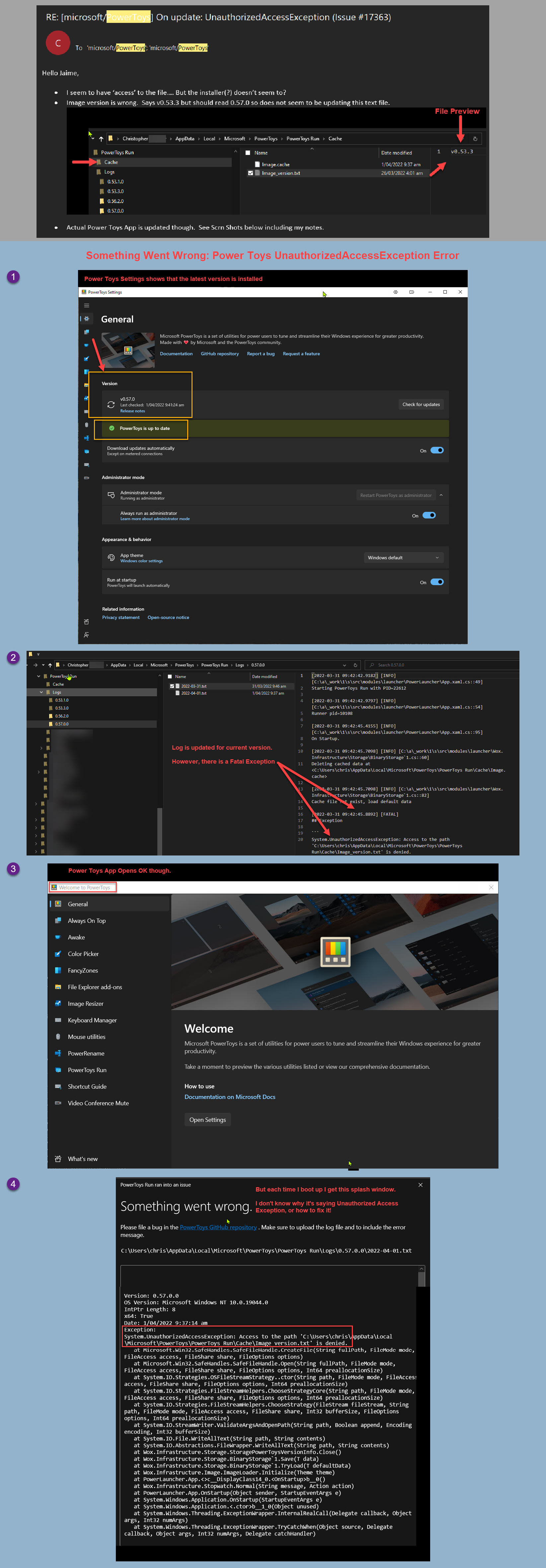 On update UnauthorizedAccessException · Issue 17363 · microsoft