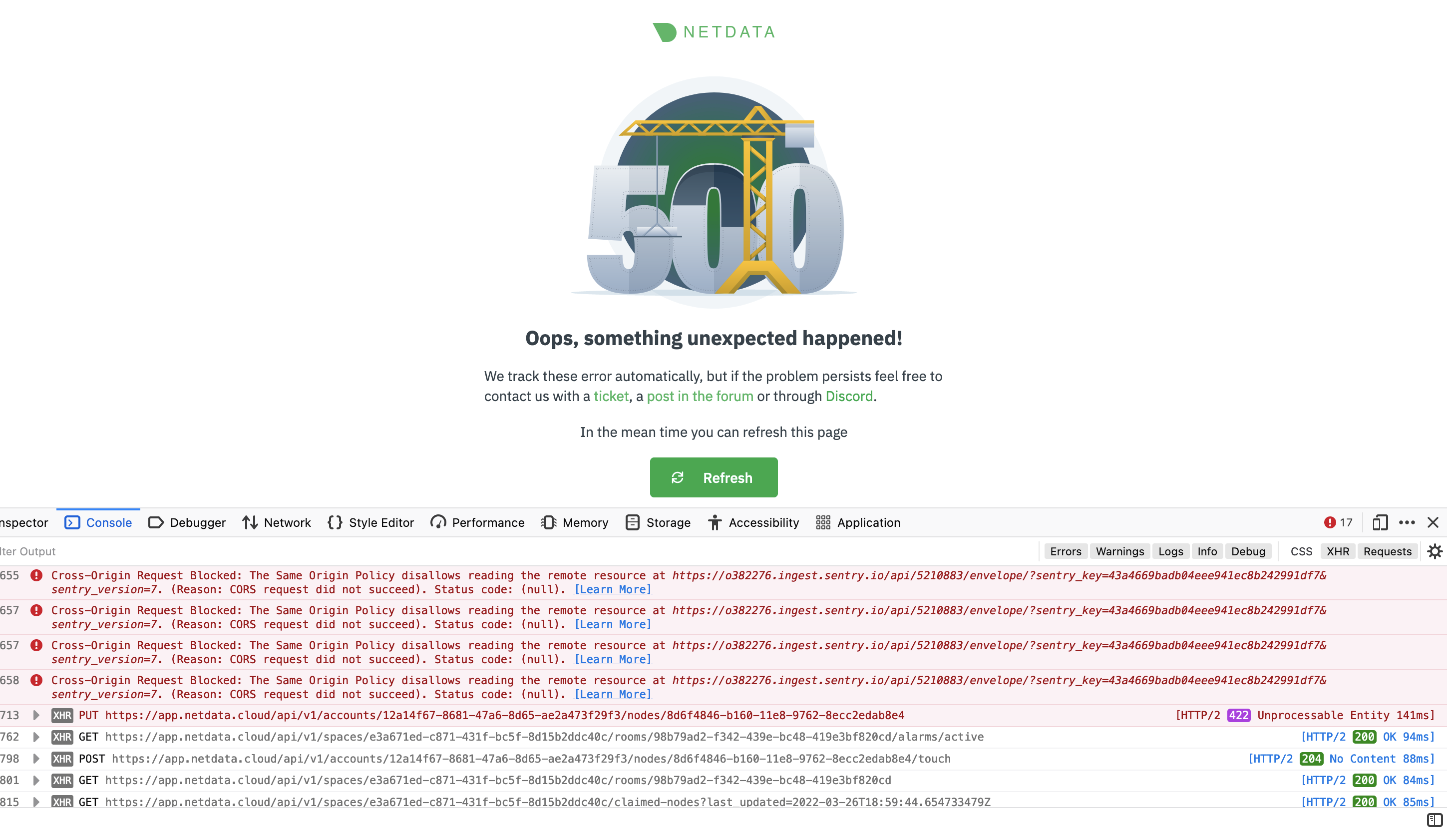 [BUG] The dashboard is unable to load any node, error 500 · Issue #369 ...