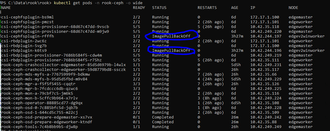 Rook pods crashing on Windows node · Issue #11670 · rook/rook · GitHub