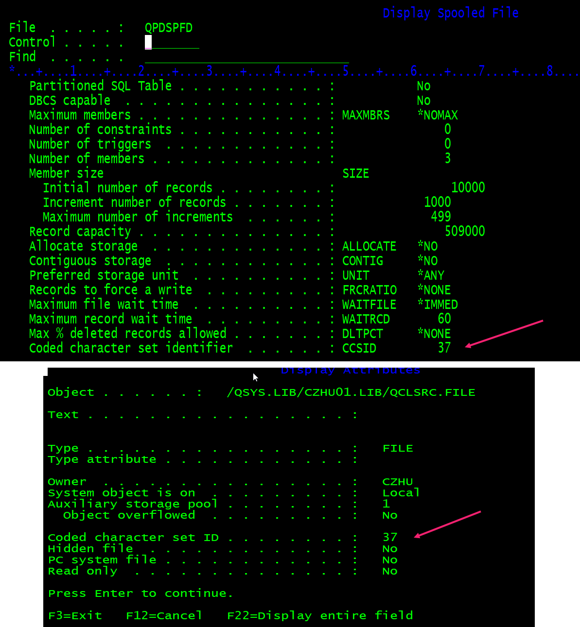 Dspfd Failed to convert logic not (5250 chars ¬) when enable source dates ...