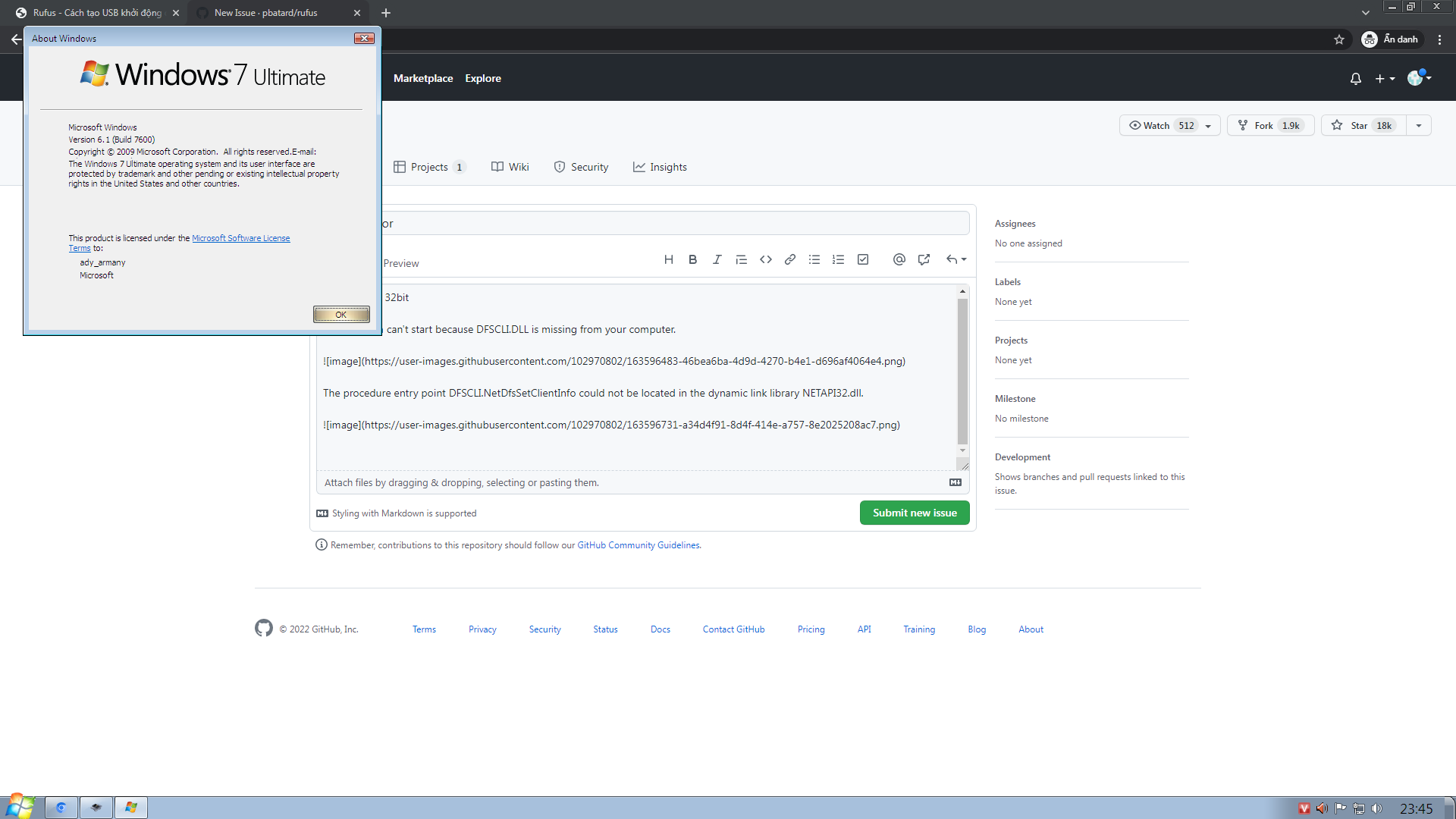 System Error · Issue #1906 · pbatard/rufus · GitHub