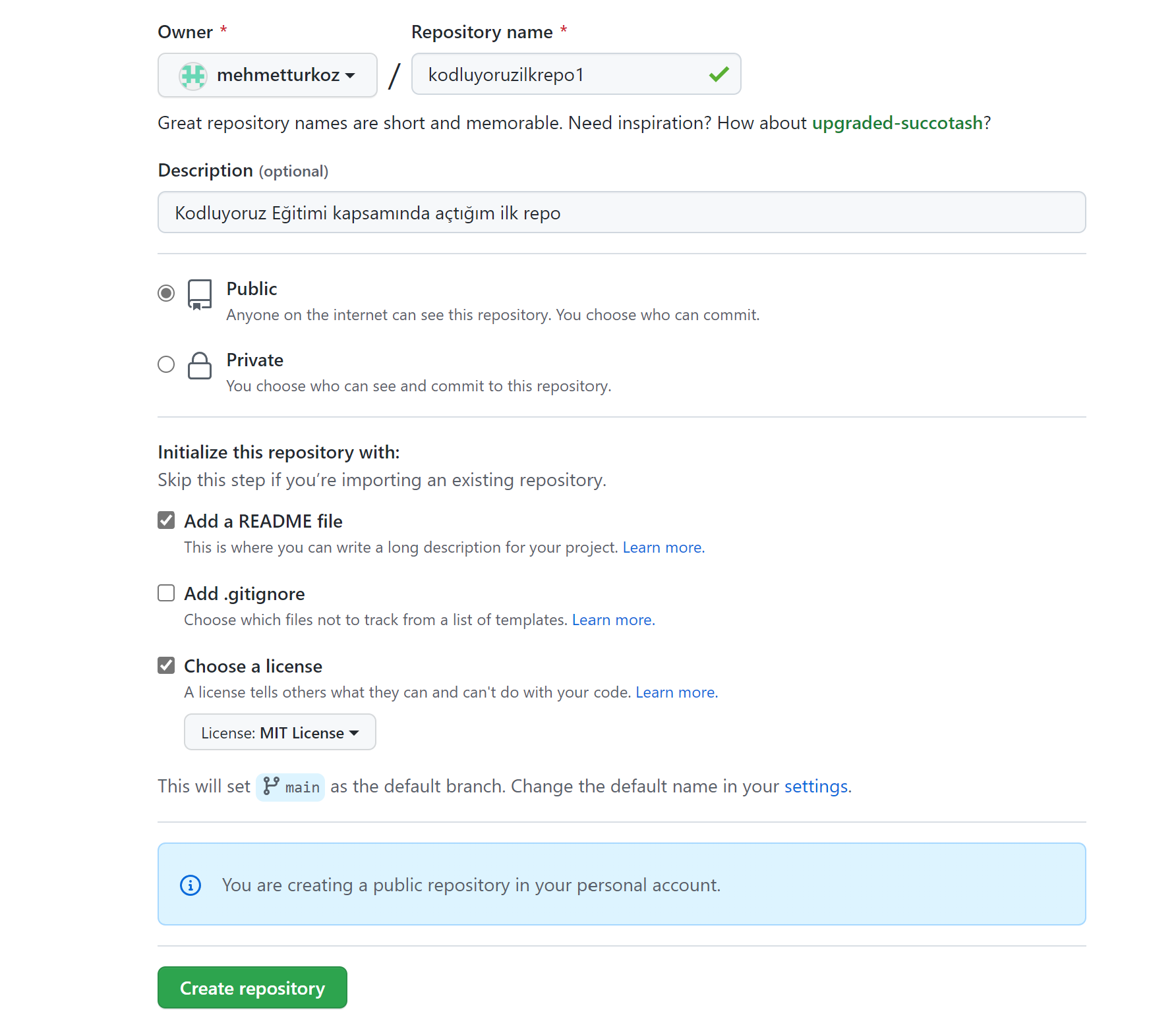 GitHub - mehmetturkoz/kodluyoruzilkrepo: Kodluyoruz Eğitimi kapsamında ...