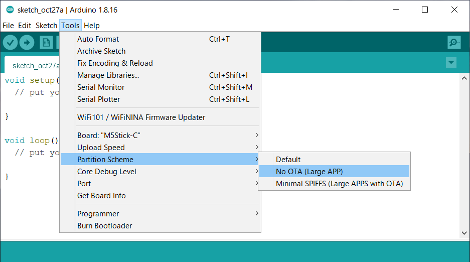Sketch uses 1351530 bytes (103%) · Issue #3 · tanakamasayuki/LinxESP32 ...