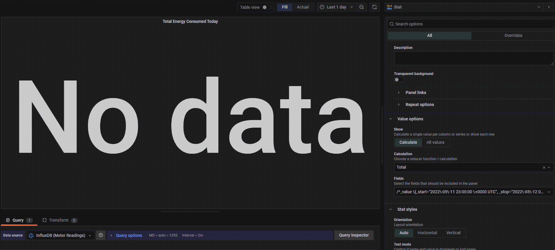 Flux Query Stat no data when refreshing dashboard · Issue 48931