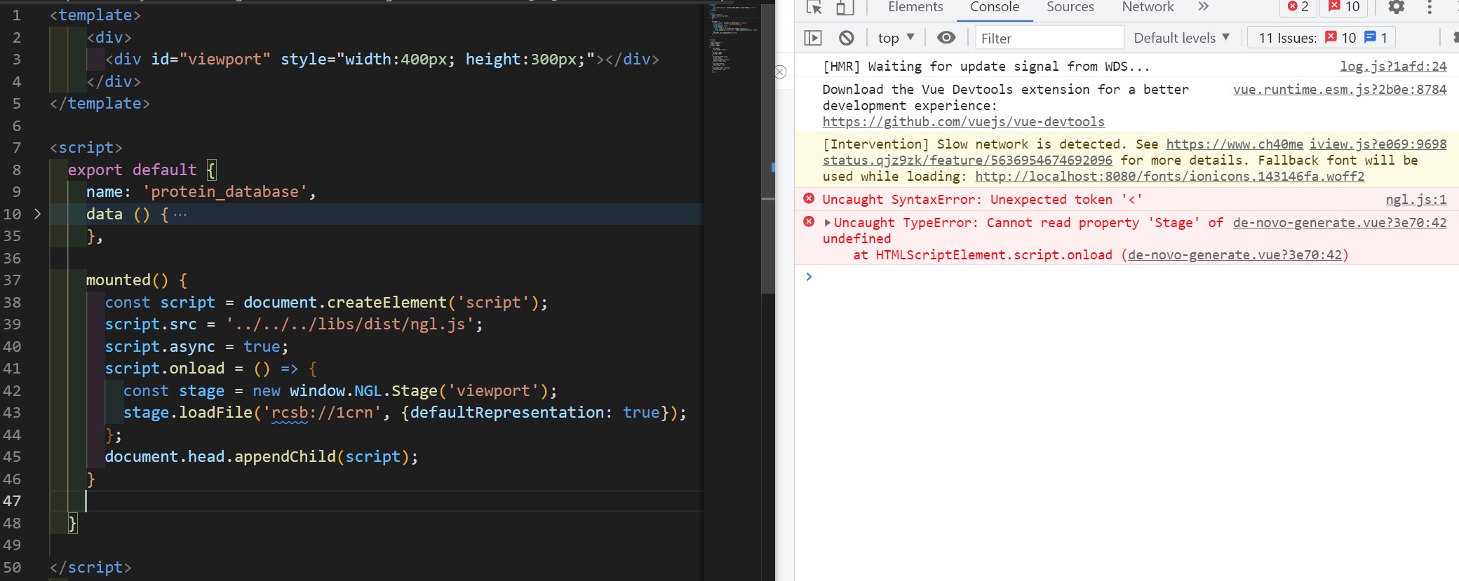 How to use NGL in vue · Issue #918 · nglviewer/ngl · GitHub