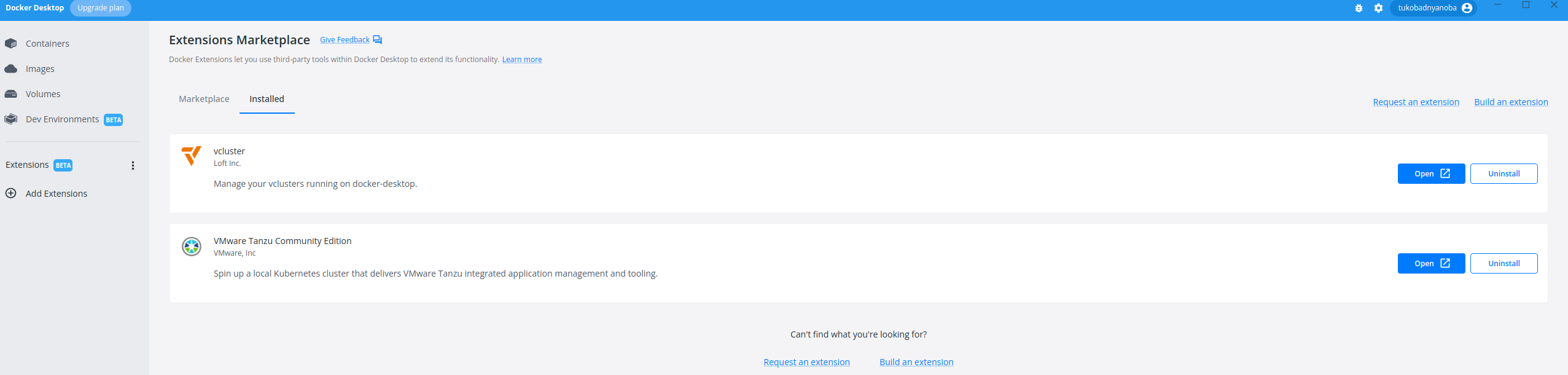 Installed extensions are not visible · Issue #207 · docker/extensions ...