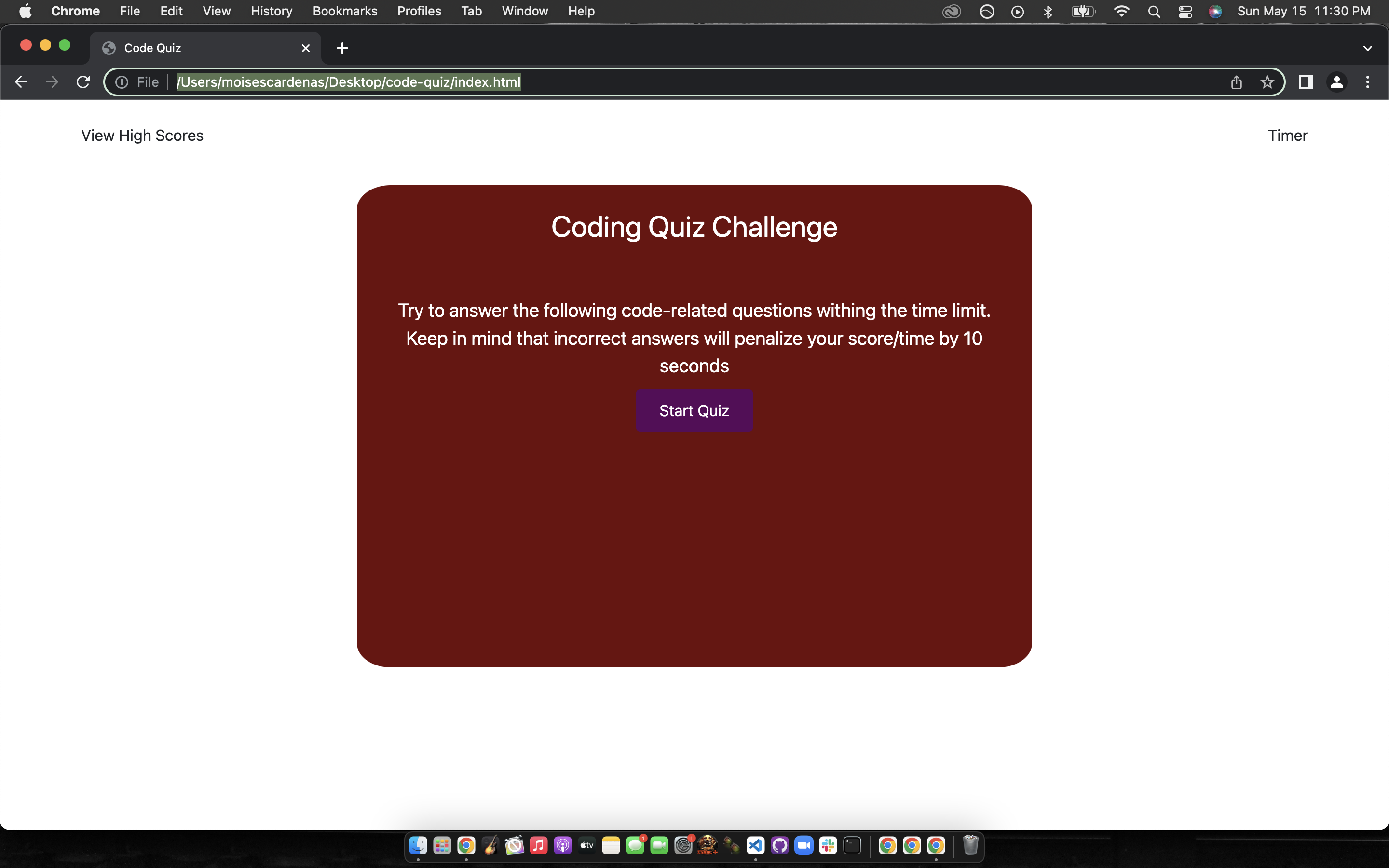 GitHub - MoisesCard/code-quiz