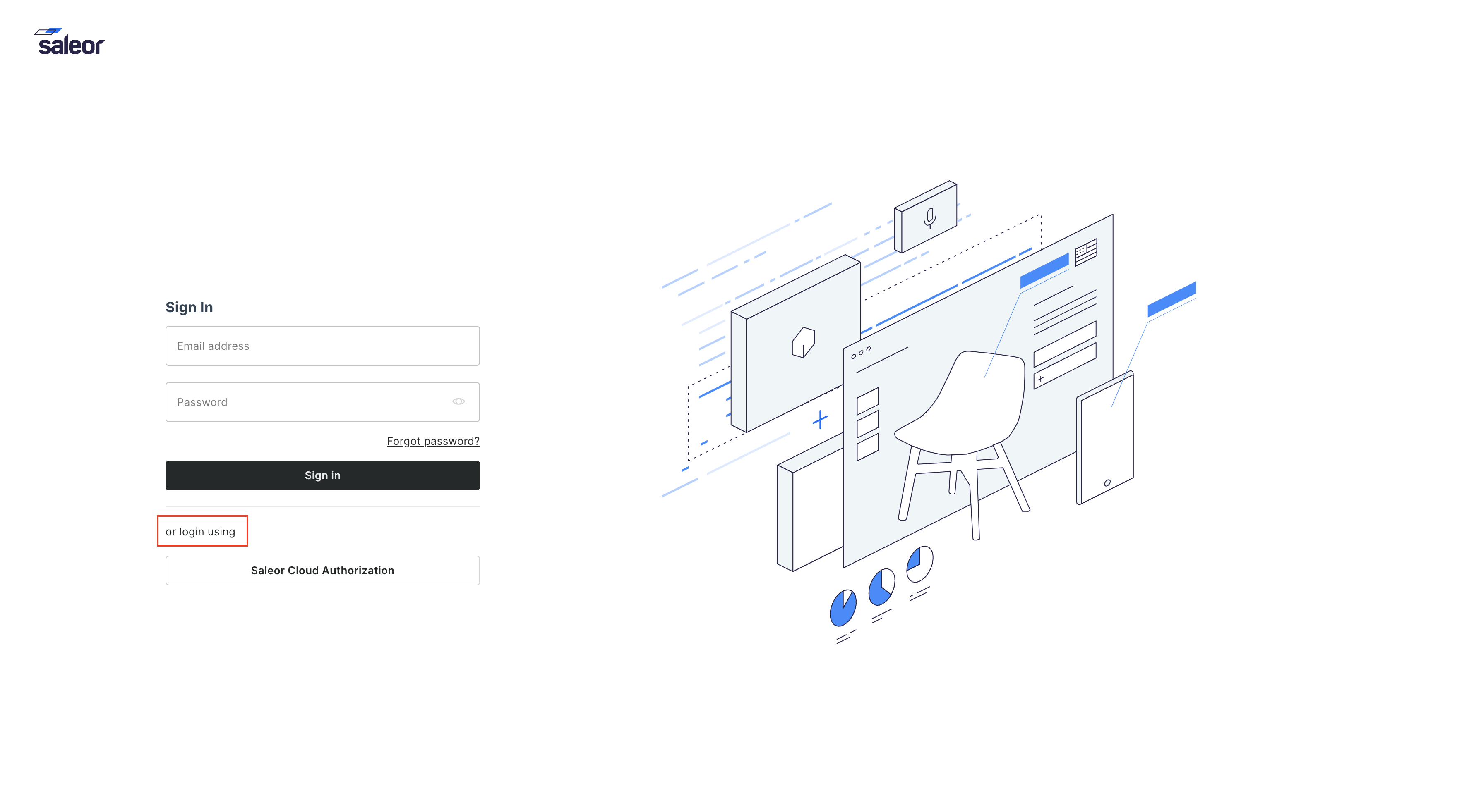 Change "login" to "or continue with" on dashboard login page · Issue