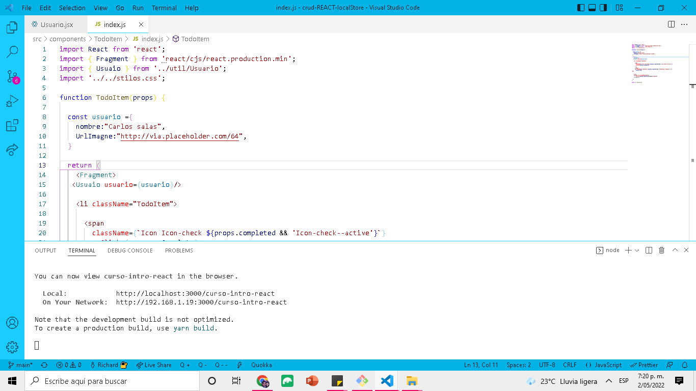 GitHub - riveco0120/ActividadMentoriaReact: Contiene la solución para ...