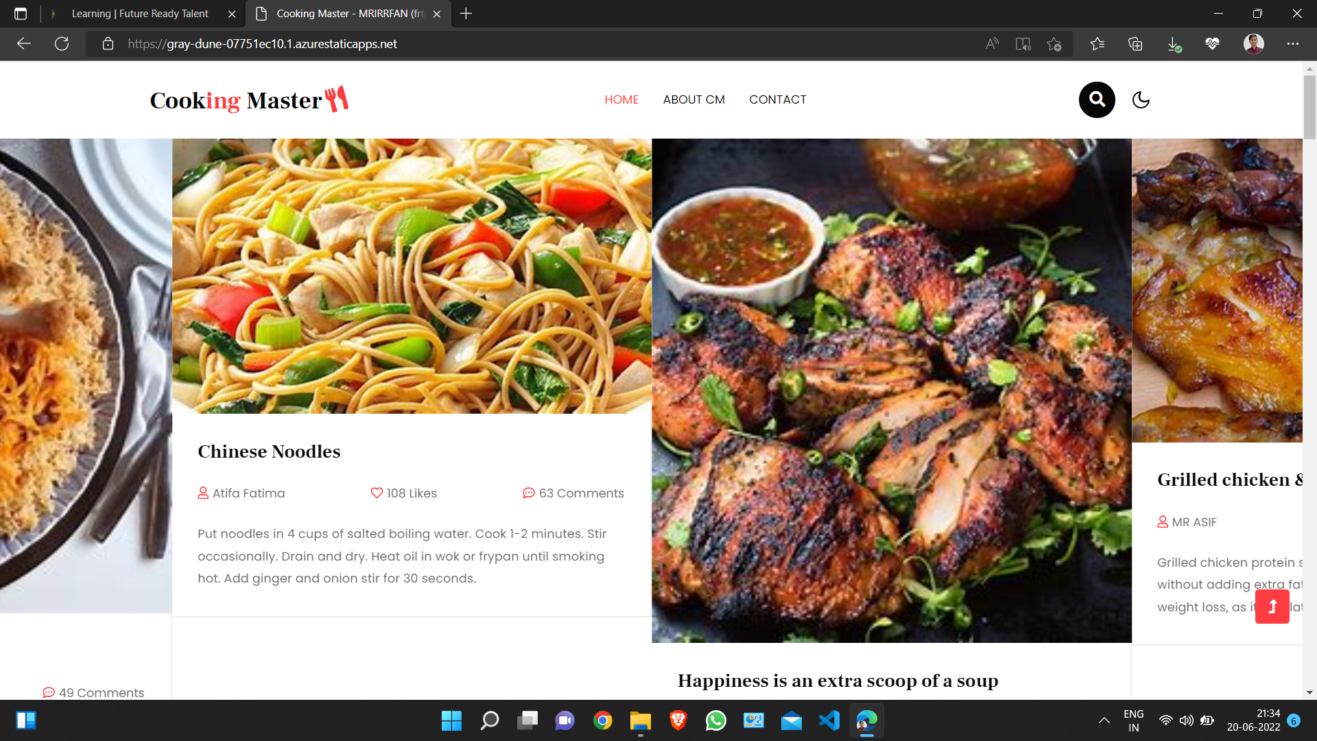 GitHub - MRIRRFAN/frtproject: Here I have created a cooking blog web ...