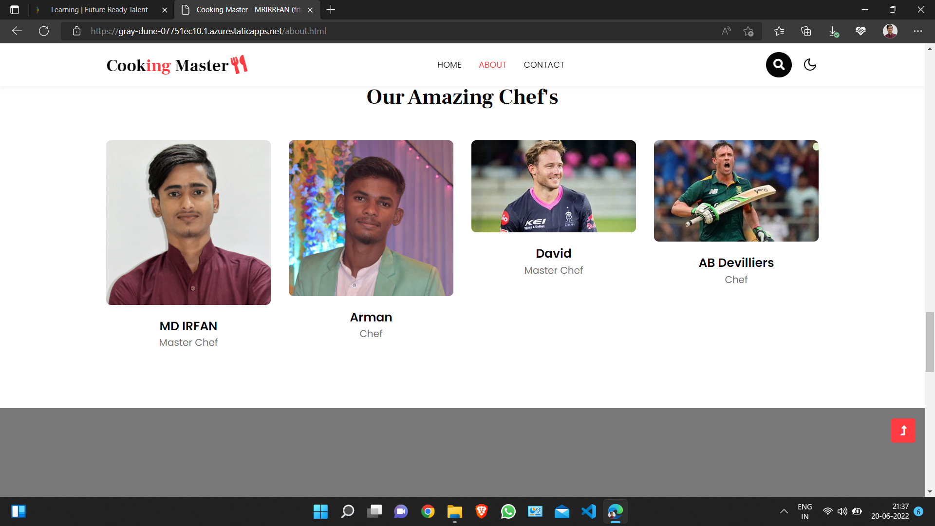 GitHub - MRIRRFAN/frtproject: Here I have created a cooking blog web ...