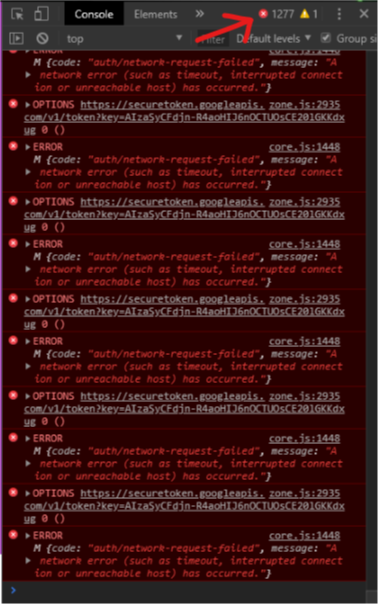 Bug: Firebase Auth Error floods console logs when offline · Issue #1219 ...