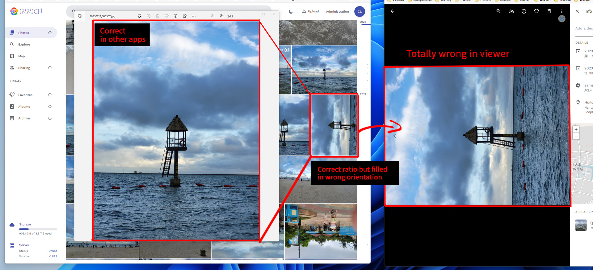 [BUG] Immich not using rotation value in metadata · Issue #3227 ...