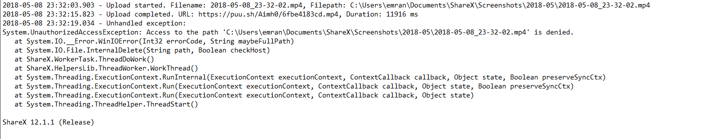 Unable to upload Screen Recordings. · Issue #3378 · ShareX/ShareX · GitHub