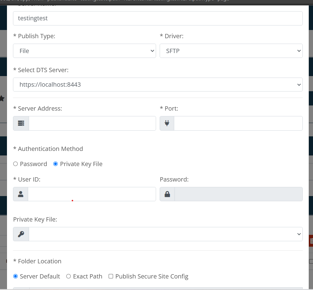 When configuring SFTP for publishing, there are inconsistencies in the ...