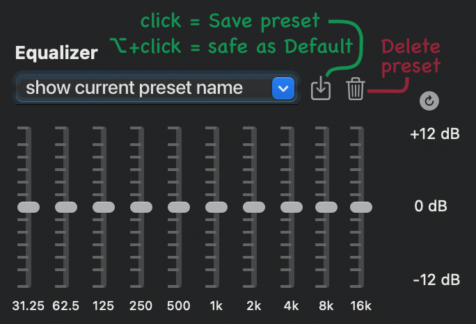 Audio and video equalizer preset management to handle sidebar ...