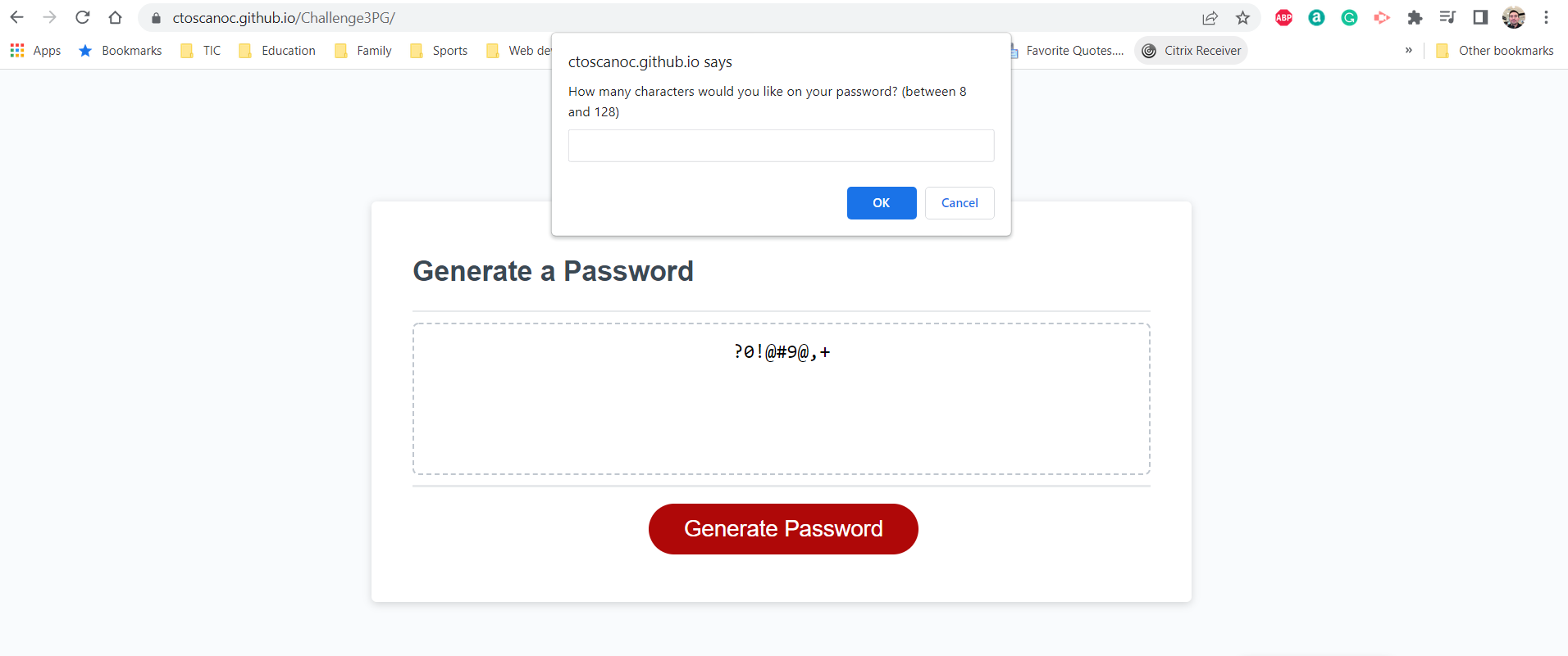 GitHub - CtoscanoC/Challenge3PG: Challenge #3 Password Generator · GitHub