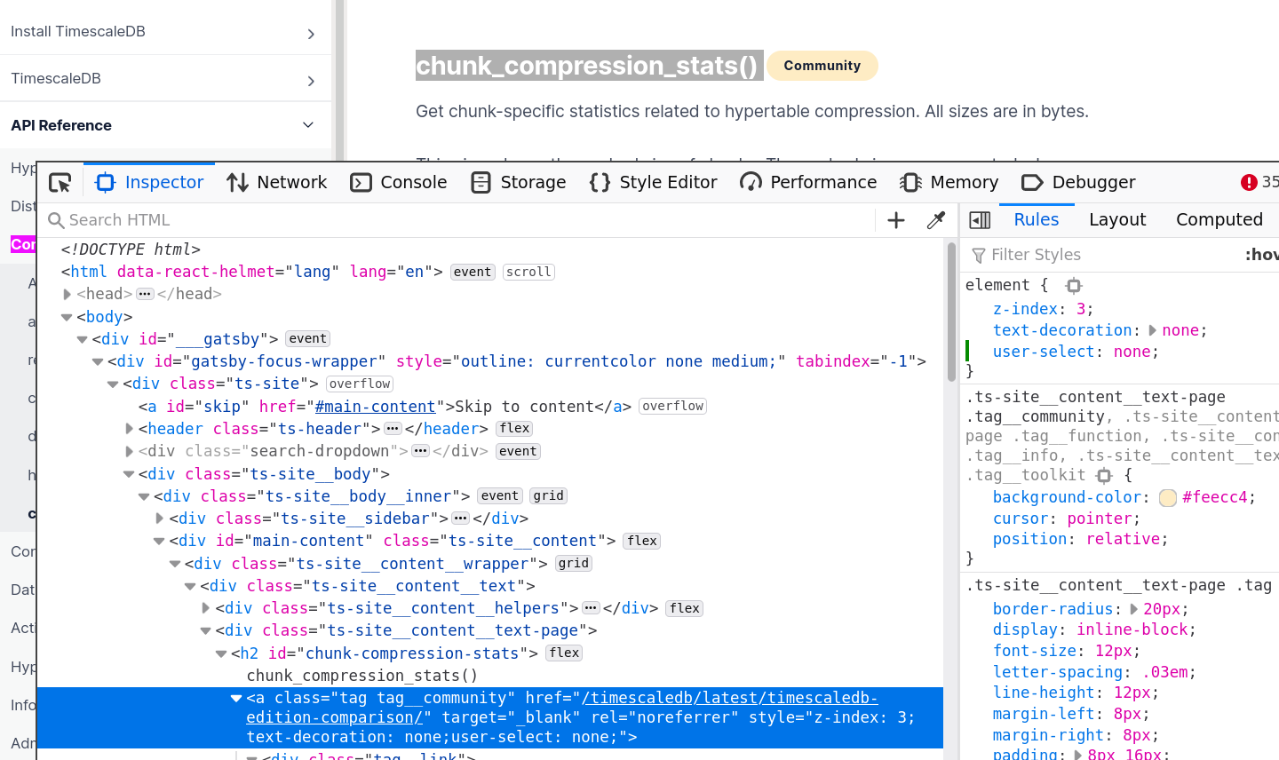 [Docs RFC] Unable to copy function name · Issue #945 · timescale/docs ...