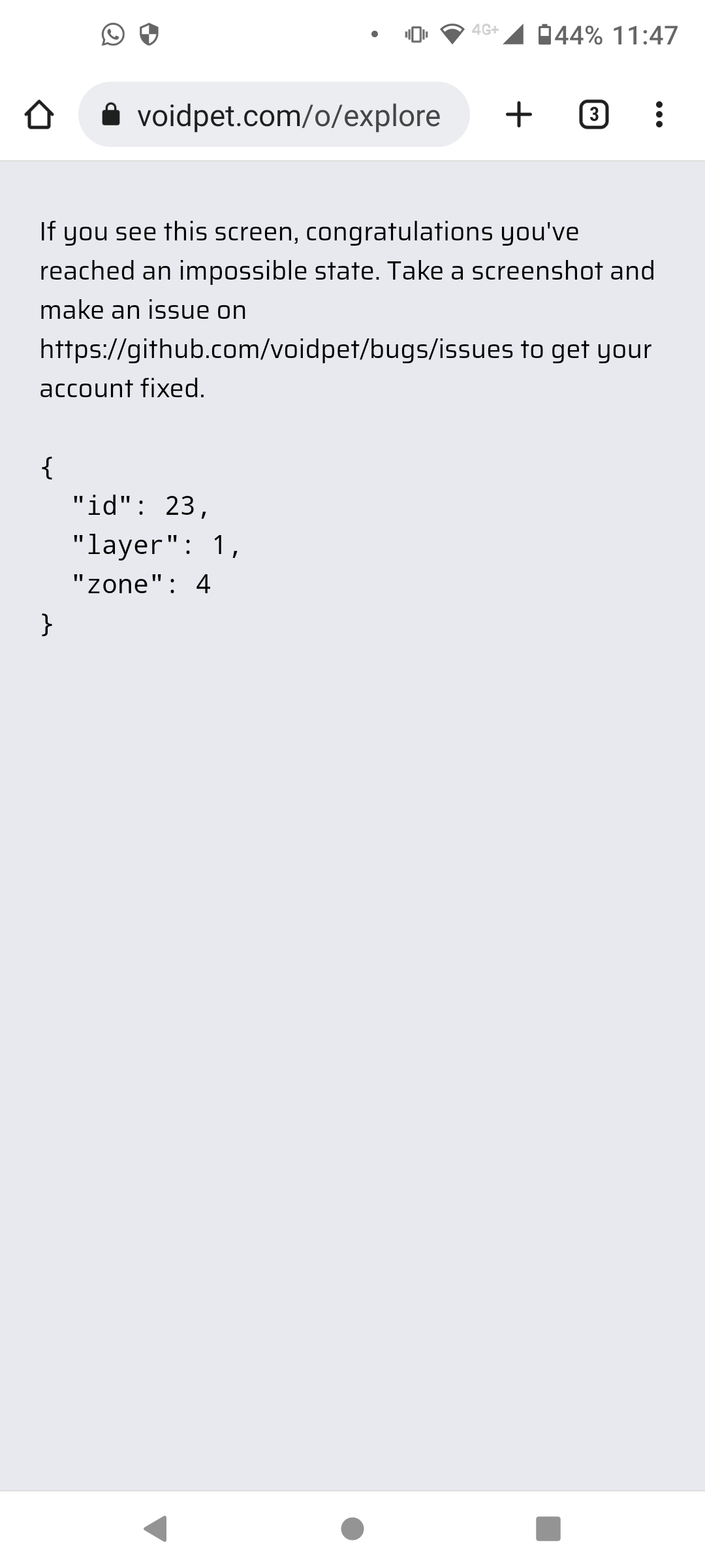 Found an impossible state · Issue #350 · voidpet/bugs · GitHub
