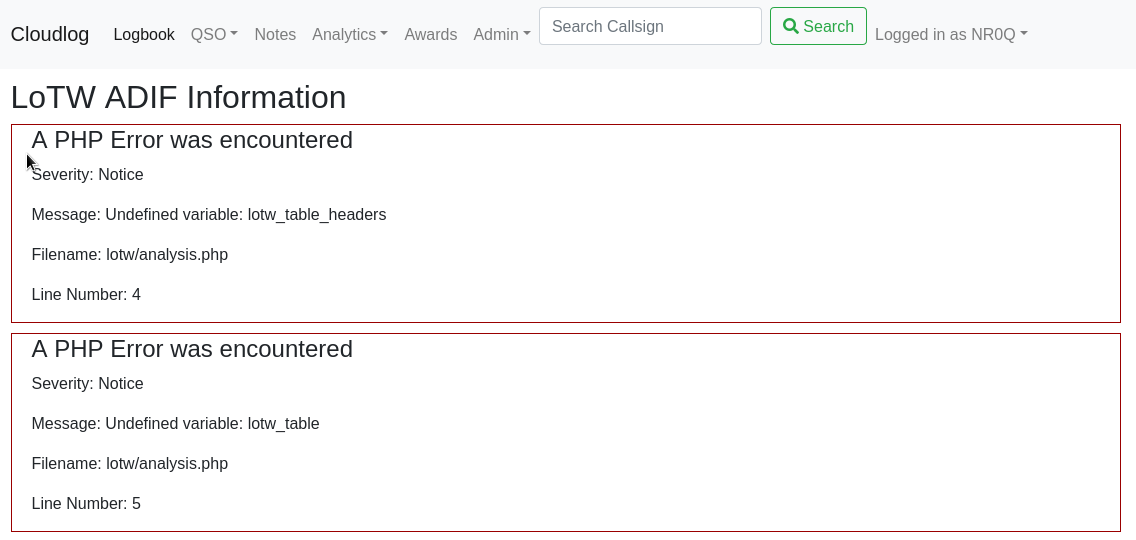Unable to sync with LoTW · Issue #431 · magicbug/Cloudlog · GitHub