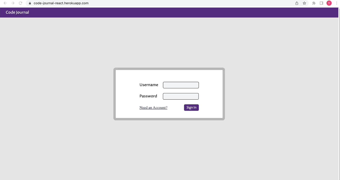 GitHub - Han-Zhang-Code/Code-Journal-React: A full stack web ...