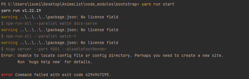 "Hugo Help New" Using Yarn · Issue #38523 · twbs/bootstrap · GitHub