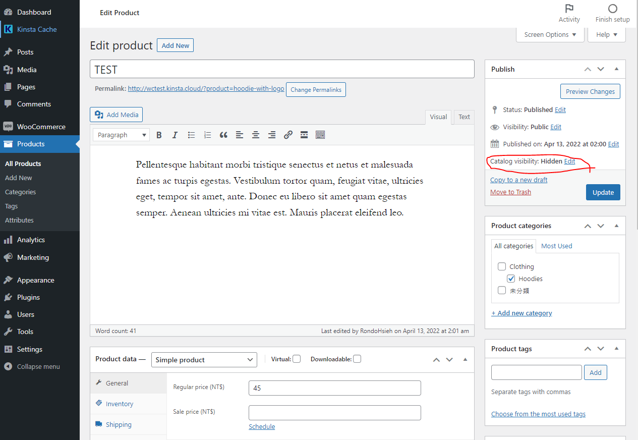 Catalog visibility Hidden doesn't work · Issue 32595 ·
