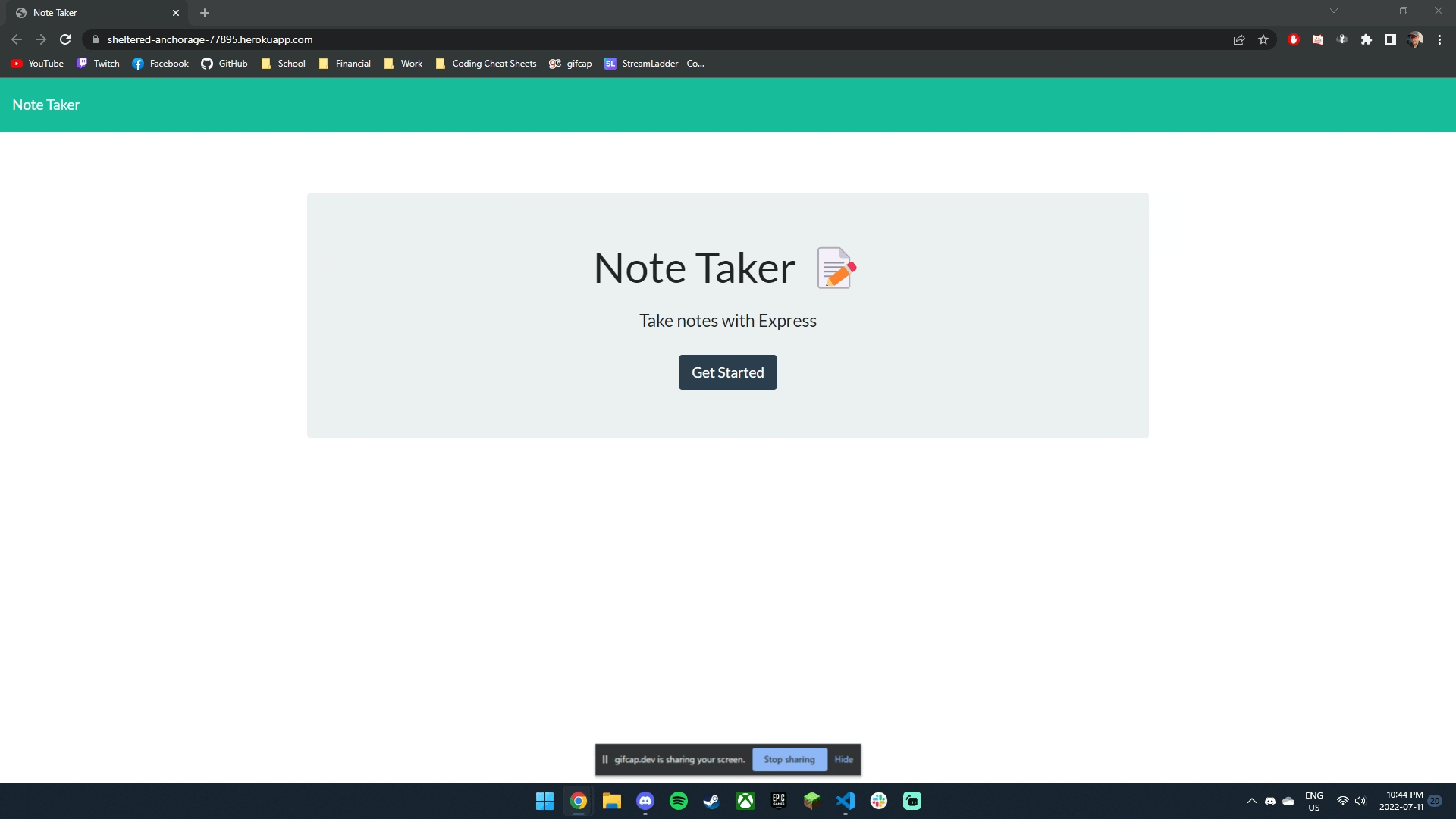 GitHub - TrevorBos/Note-Taker-App