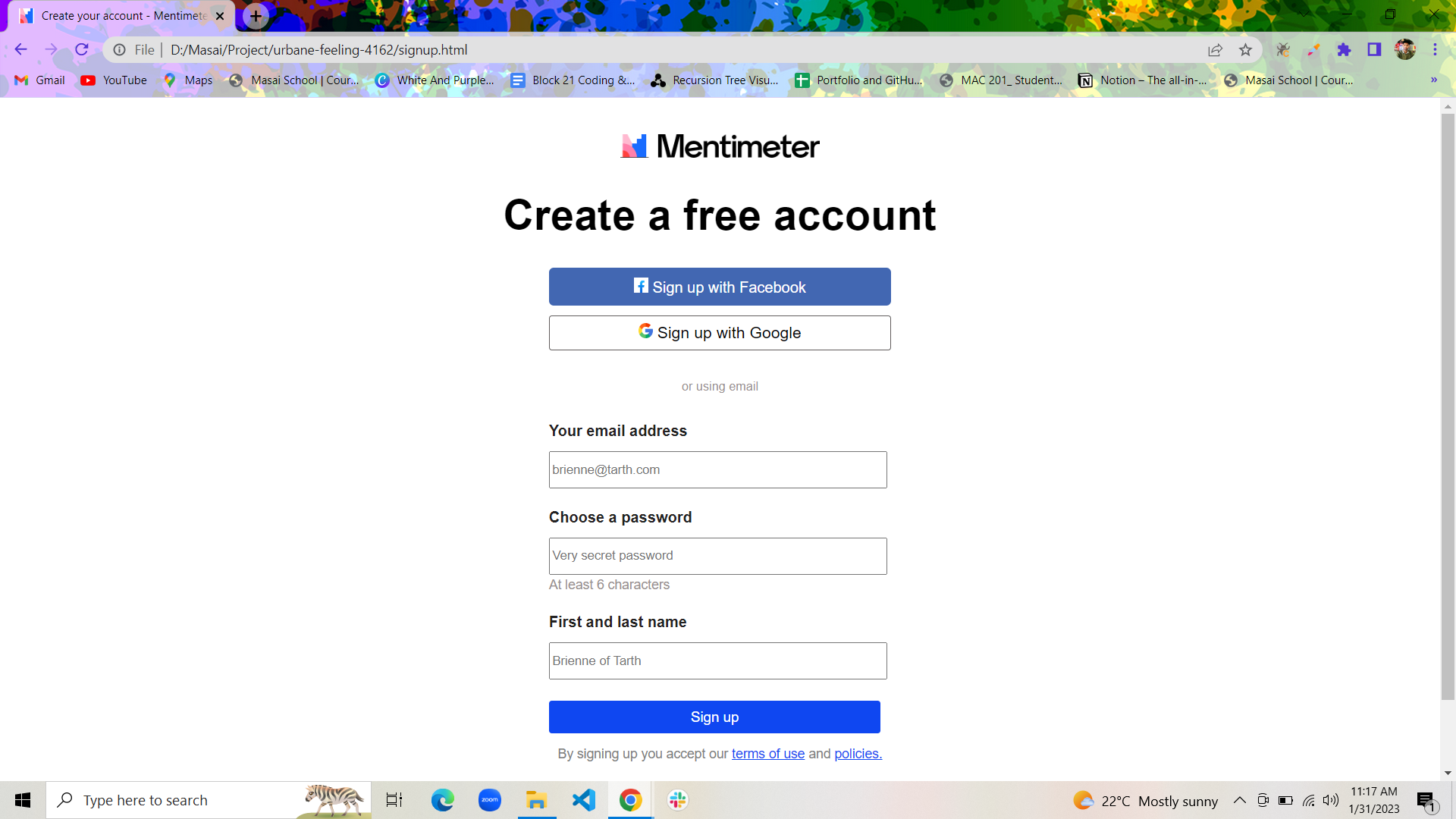 Signup