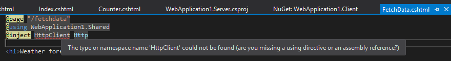 VS Community 16.1.0 Preview 1 - Blazor intellisense errors · Issue ...