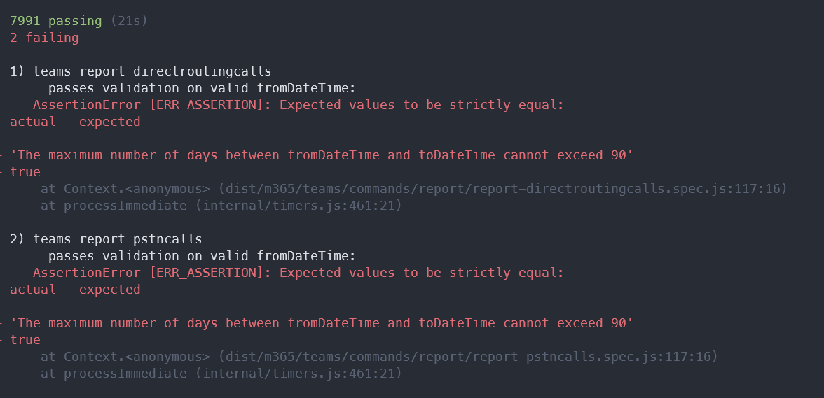 Bug report: Tests failing for the latest code base · Issue #2232 · pnp ...