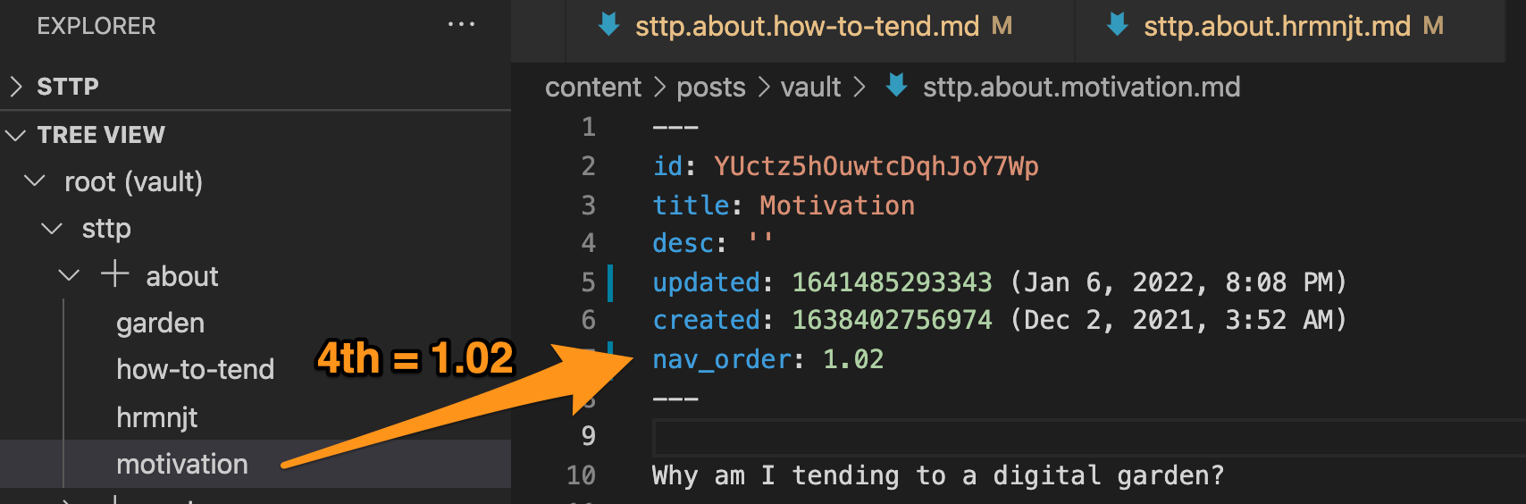 `nav_order` should define order of nodes in tree view index · Issue 1830 · dendronhq/dendron