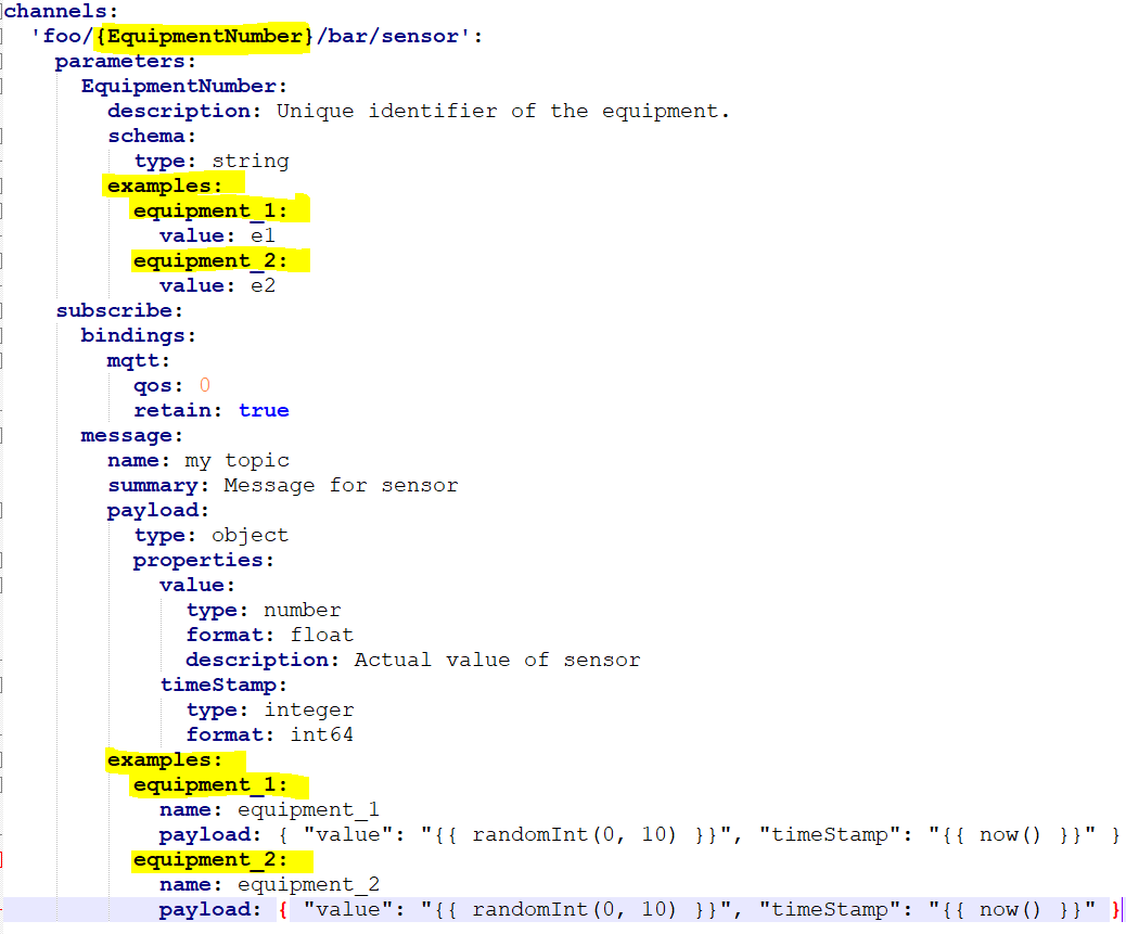 [FEATURE] Add support to binding example and parameter value in event api (MQTT) · Issue 600