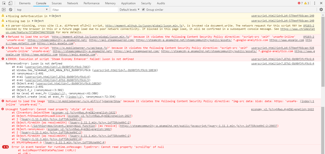 Page doesn't load at all if the script is enabled · Issue #90 · Nuklon ...