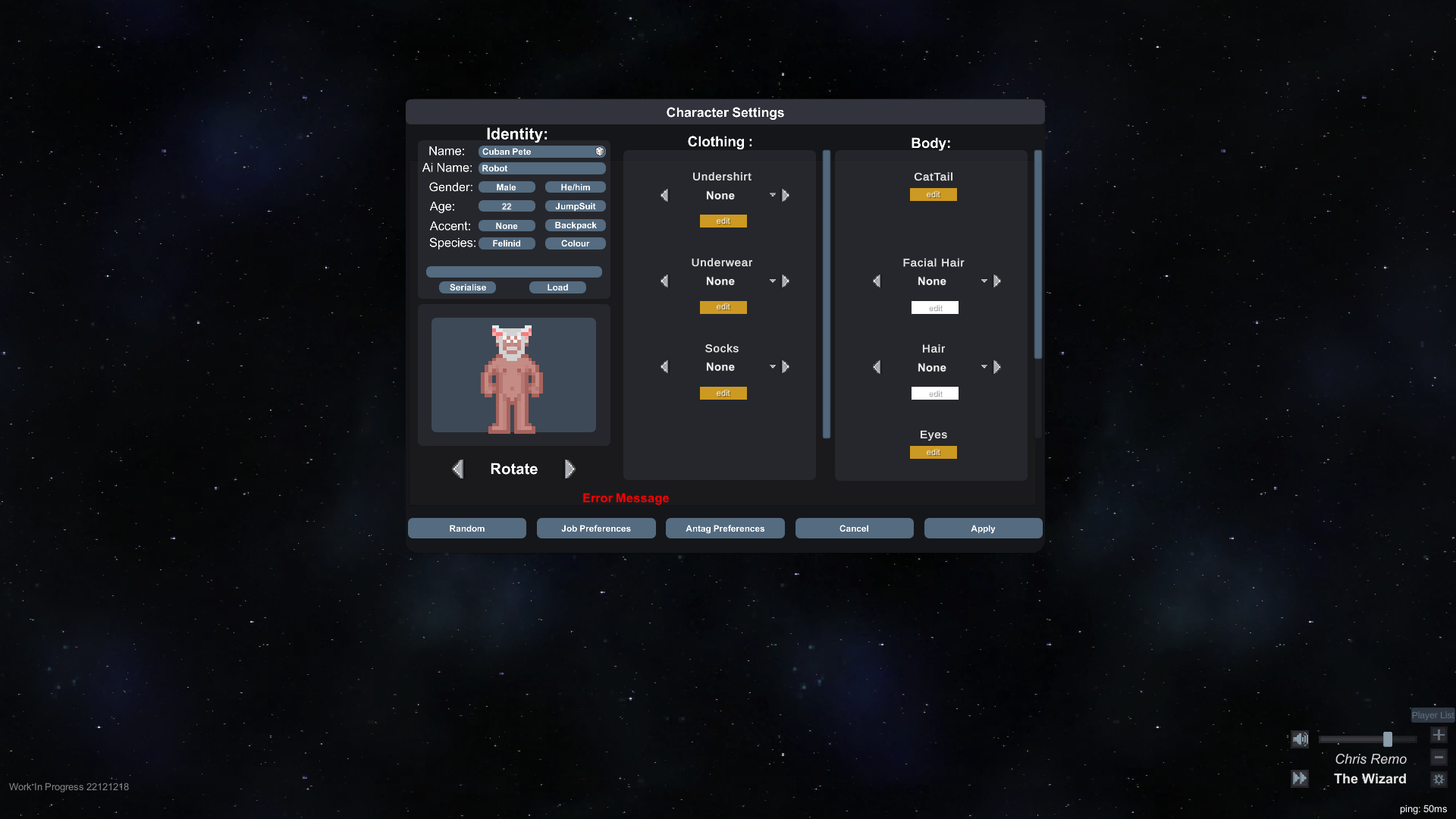 [BUG] Character Selection and Creation Menus are Extremely Broken ...