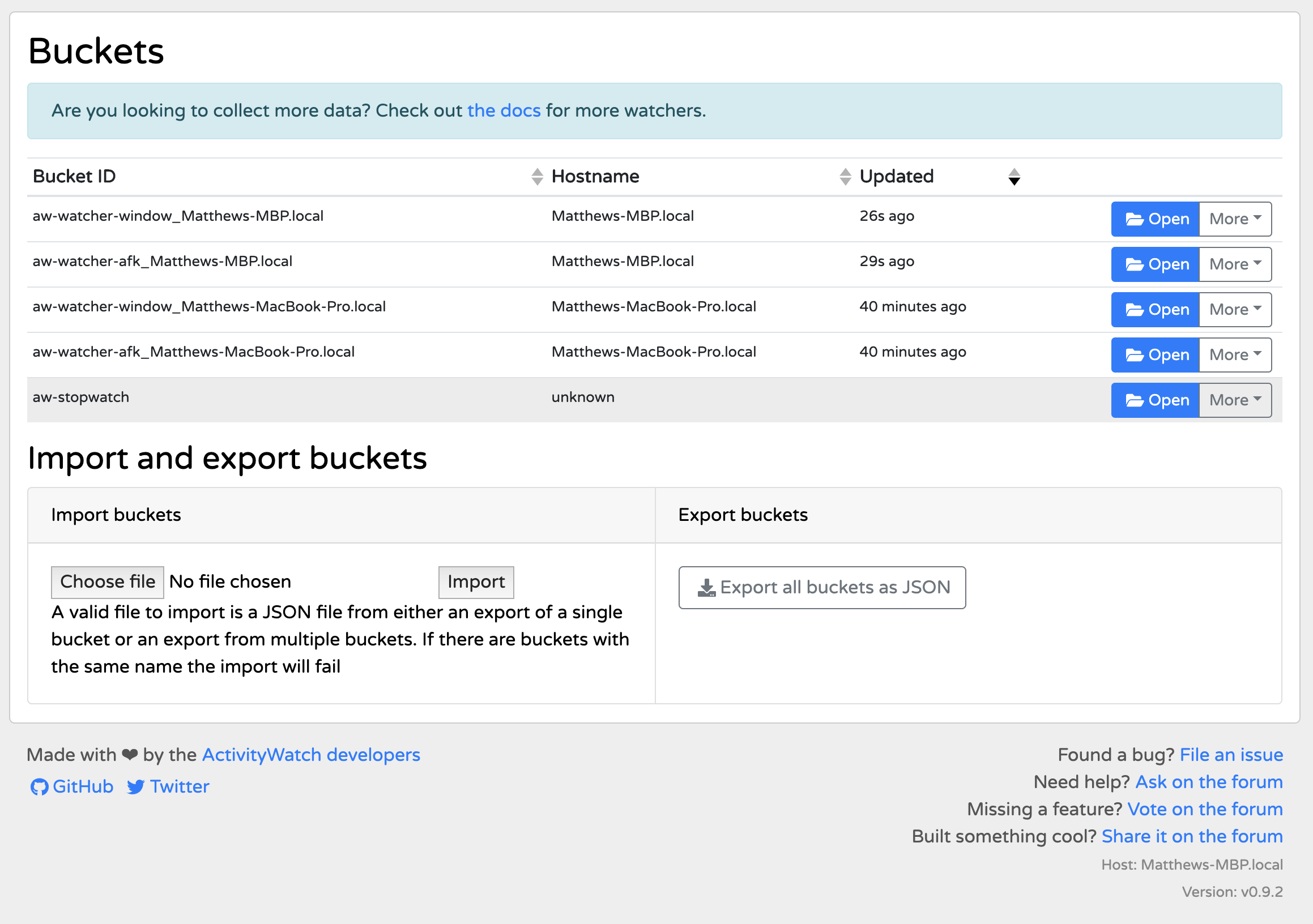 Double buckets · Issue 414 · ActivityWatch/activitywatch · GitHub