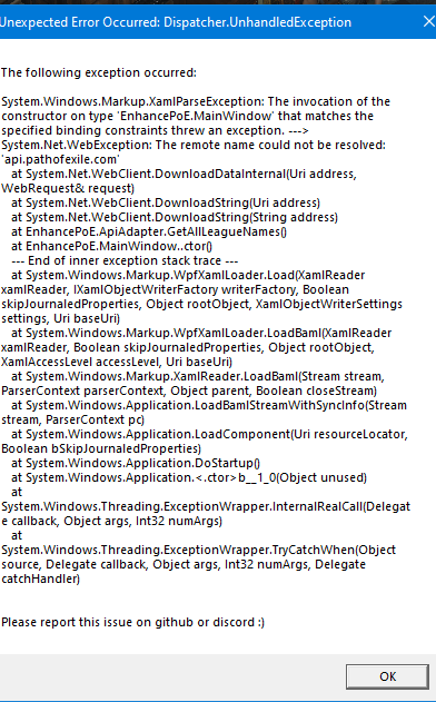 unexpected error · Issue #329 · ChaosRecipeEnhancer/ChaosRecipeEnhancer ...