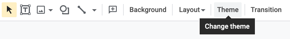 Screenshot of the theme chooser in Google Slides