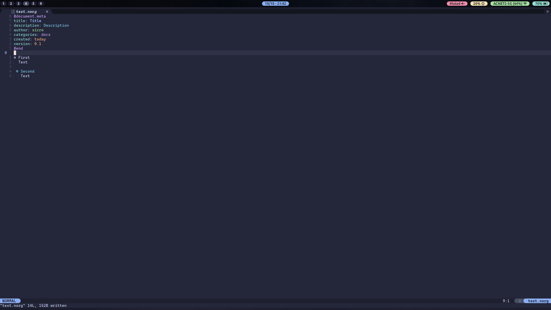 First header not highlighted · Issue #636 · nvim-neorg/neorg · GitHub