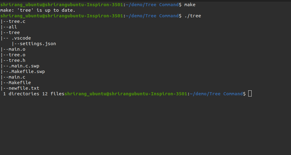 GitHub - shrirang010/Tree-Command: A Linux command which displays the ...