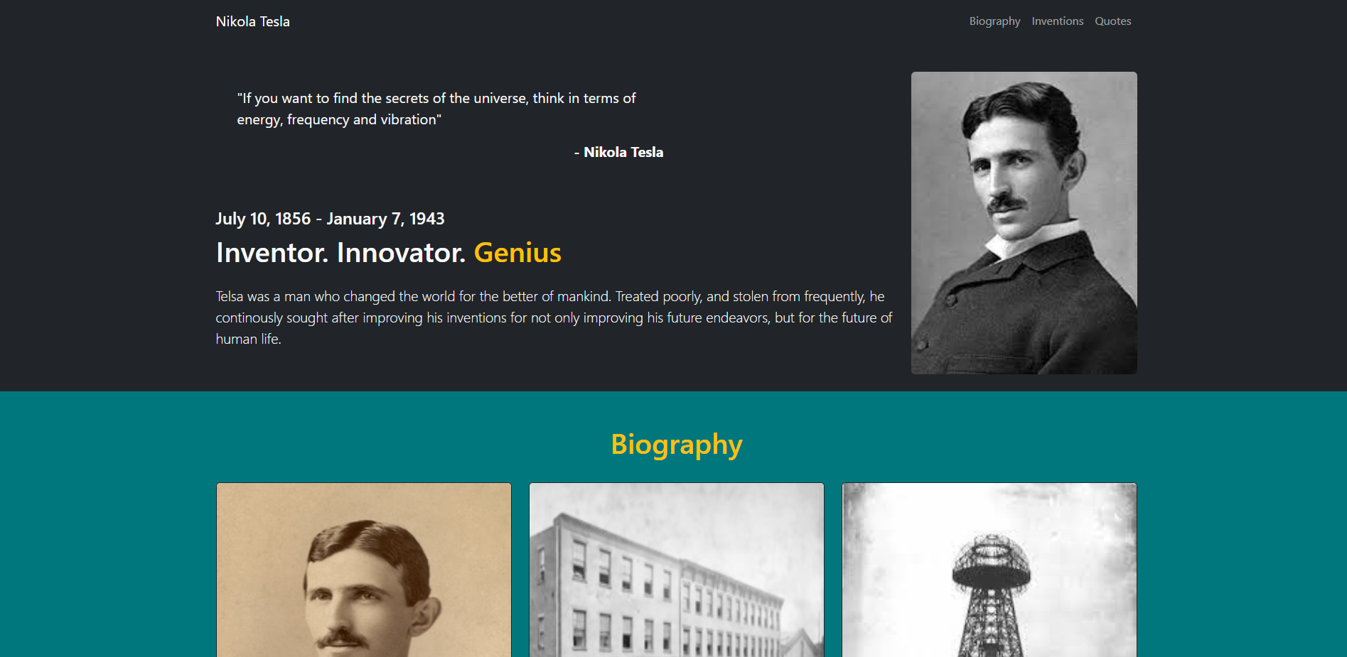 GitHub - PunitorX/Nikola-Tesla: The project is a Nikola Tesla Tribute ...