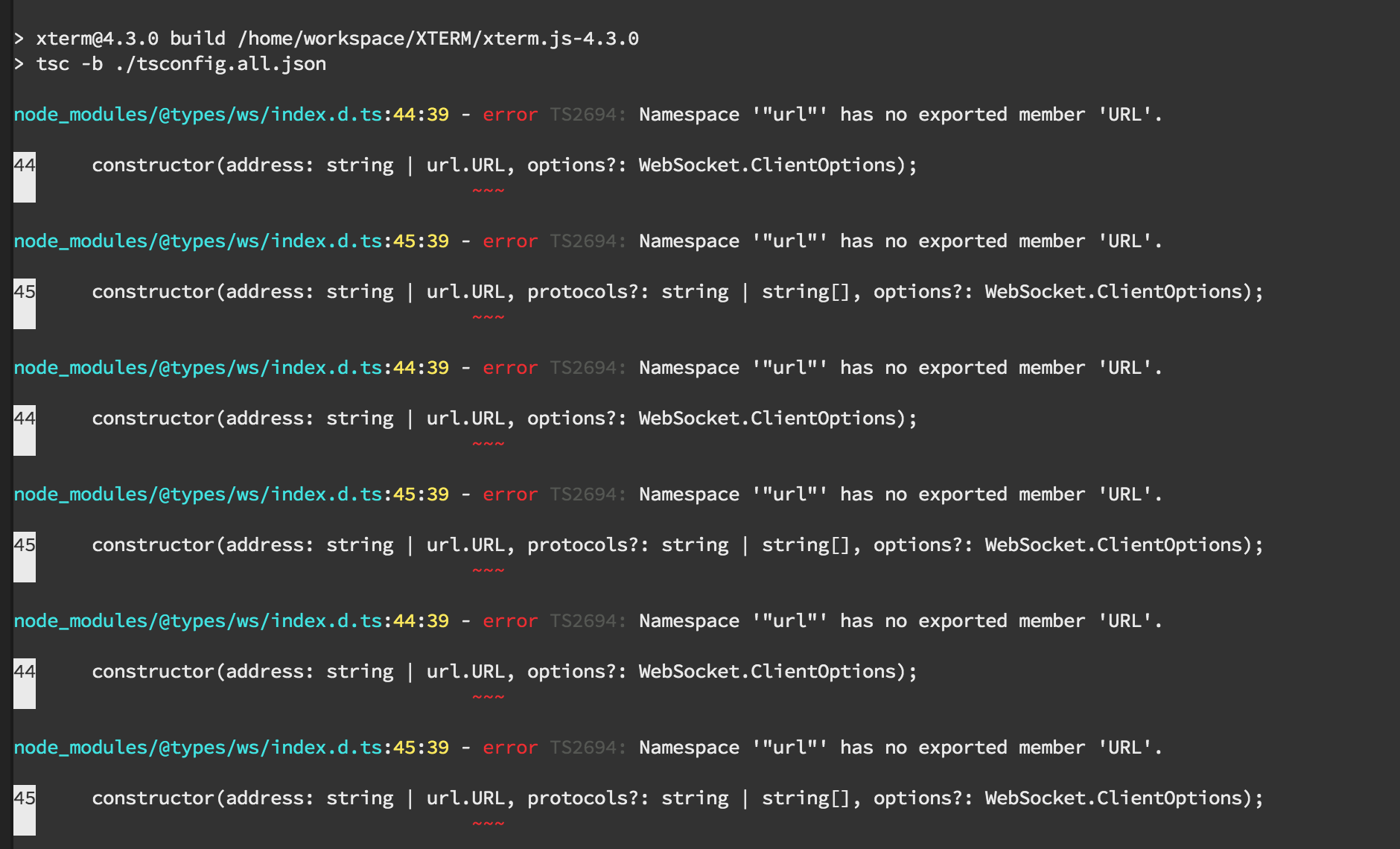 Error during npm install · Issue #2622 · xtermjs/xterm.js · GitHub